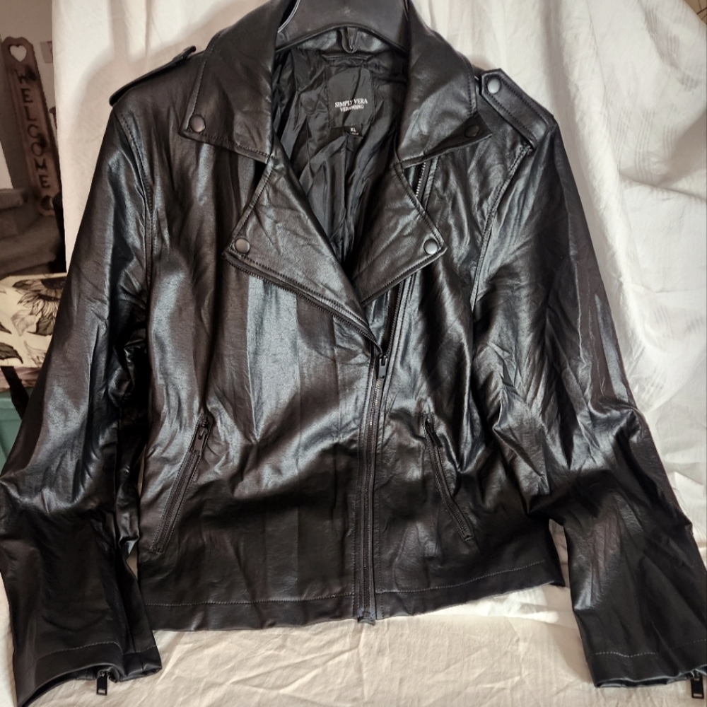 Simply Vera Faux Leather Jacket